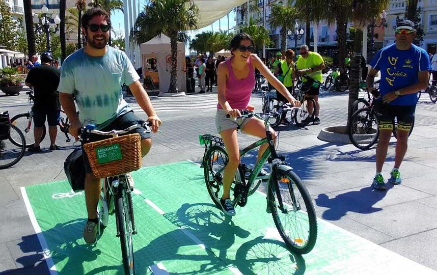 Unha das mobilizacións ciclistas feitas en Cádiz
