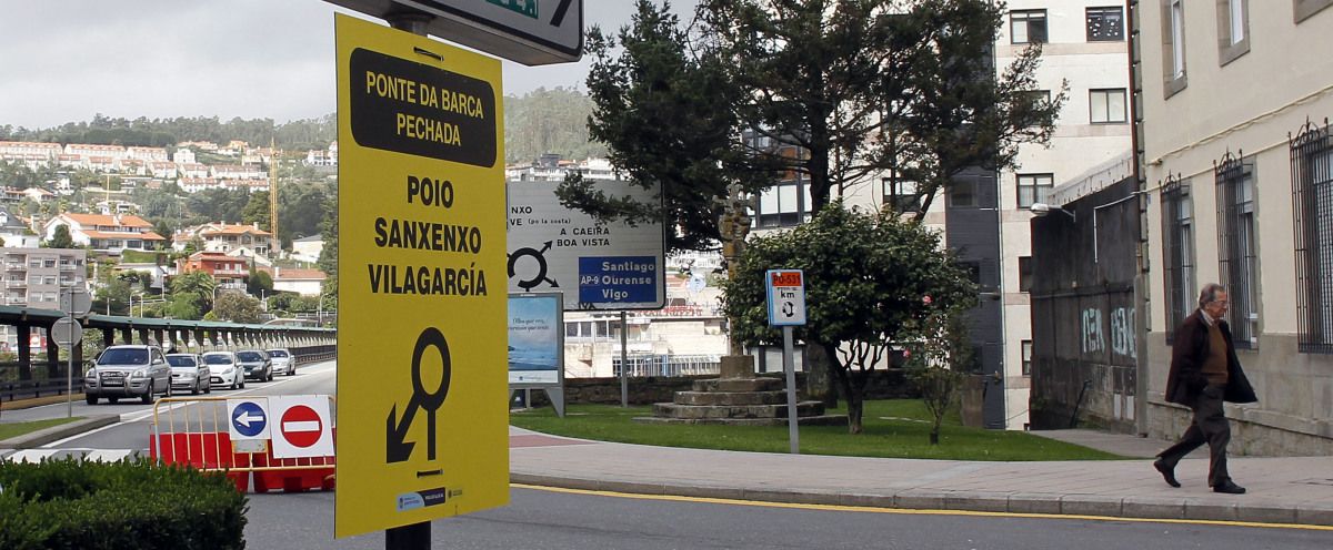 Corte de tráfico en el puente de A Barca Corte de tráfico en el puente de A Barca