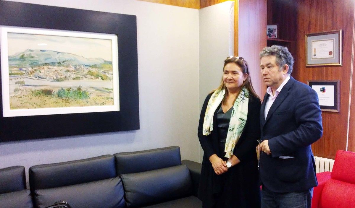Ana Ortiz, subdelegada do Goberno, co alcalde de Pontevedra, Miguel Anxo Fernández Lores