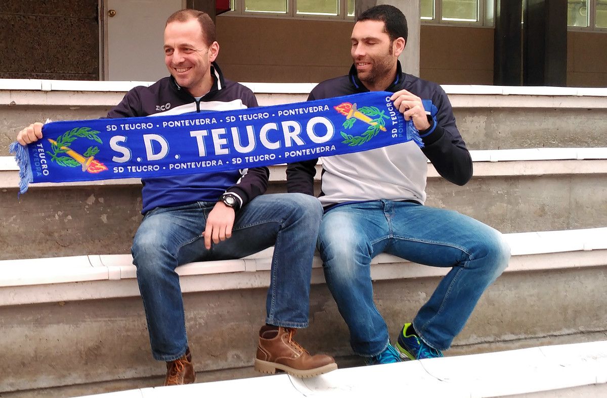 Quique Domínguez y Javi Santana en la rueda de prensa previa al partido ante Torrelavega