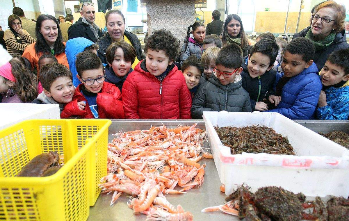 Visita guiada del Ganapán para acercar a los escolares al mercado