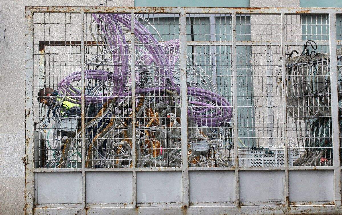 Instalación de la iluminación de Entroido