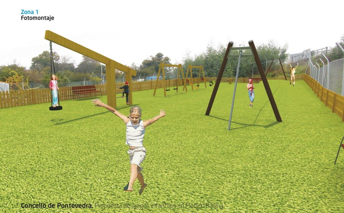 Recreación do futuro parque infantil de Médico Ballina