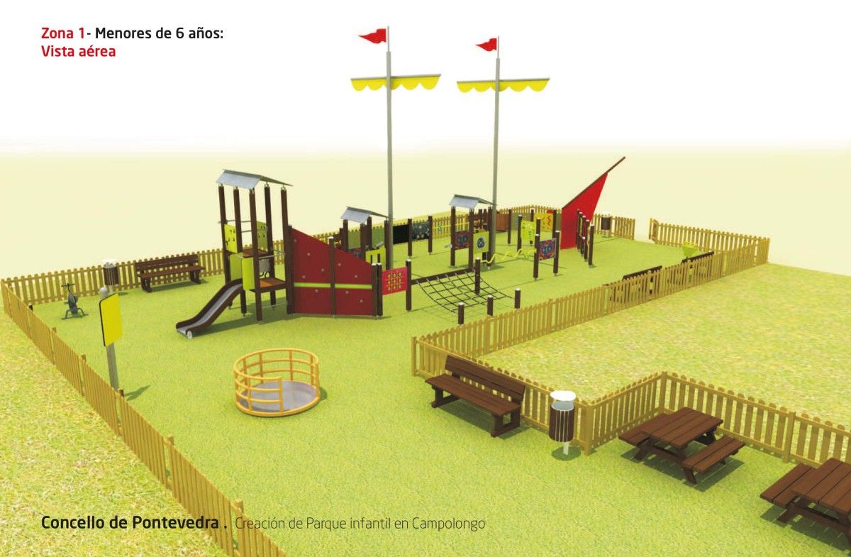 Recreación do futuro parque infantil de Campolongo