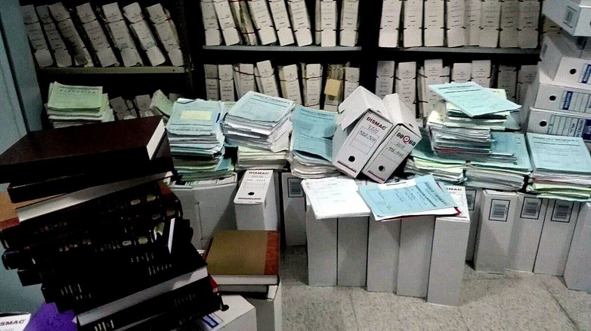 Así se encuentran los archivos judiciales en los Juzgados de A Parda