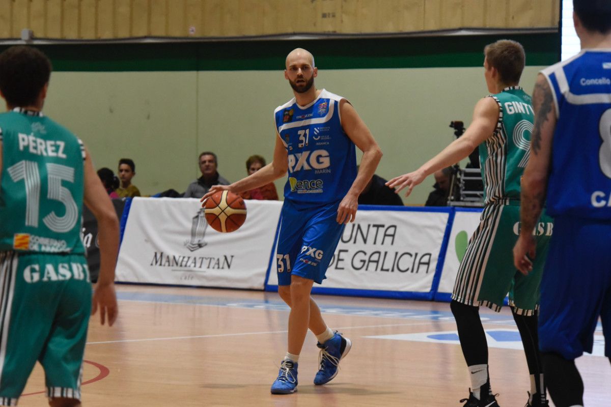 Andrés Miso durante un partido do Peixe Galego na Raña