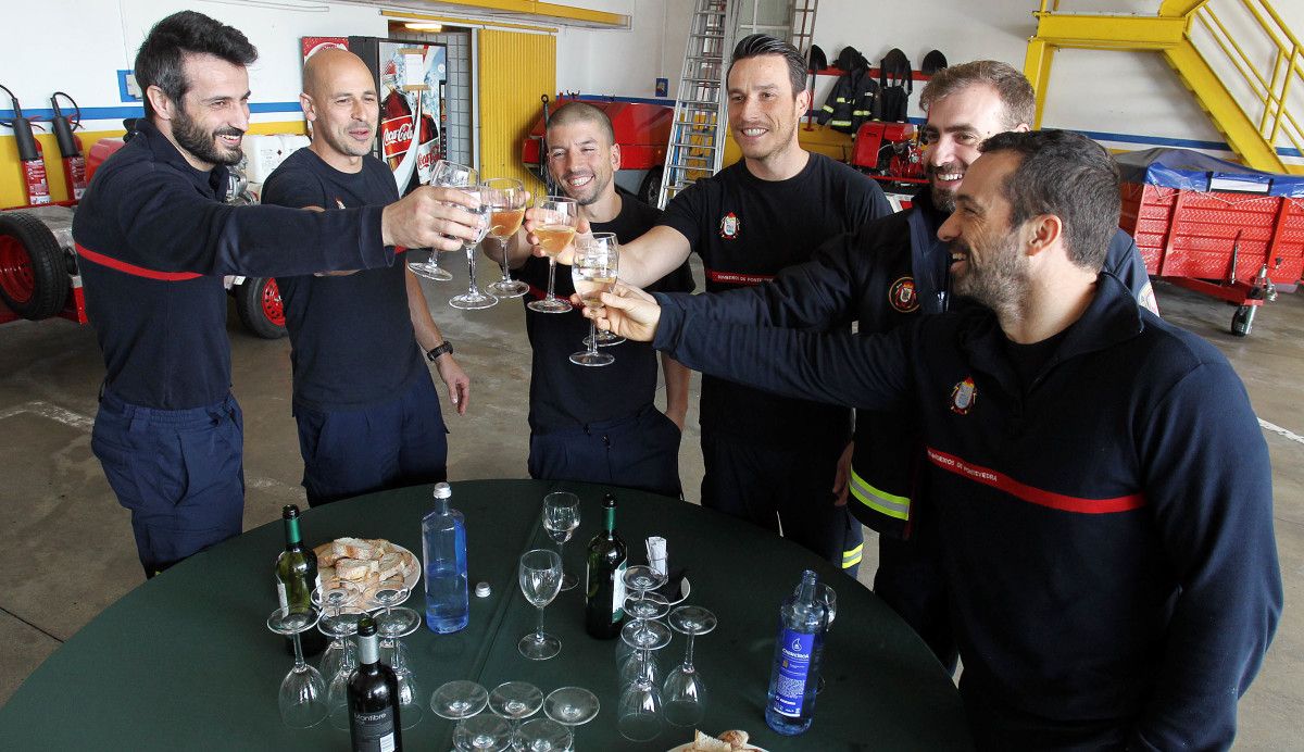 Celebración del patrón de los bomberos de Pontevedra