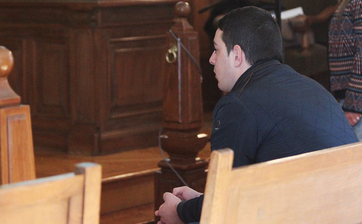 Breogán F.T., acusado de una agresión sexual múltiple en Lalín, durante la cuarta y última sesión del juicio