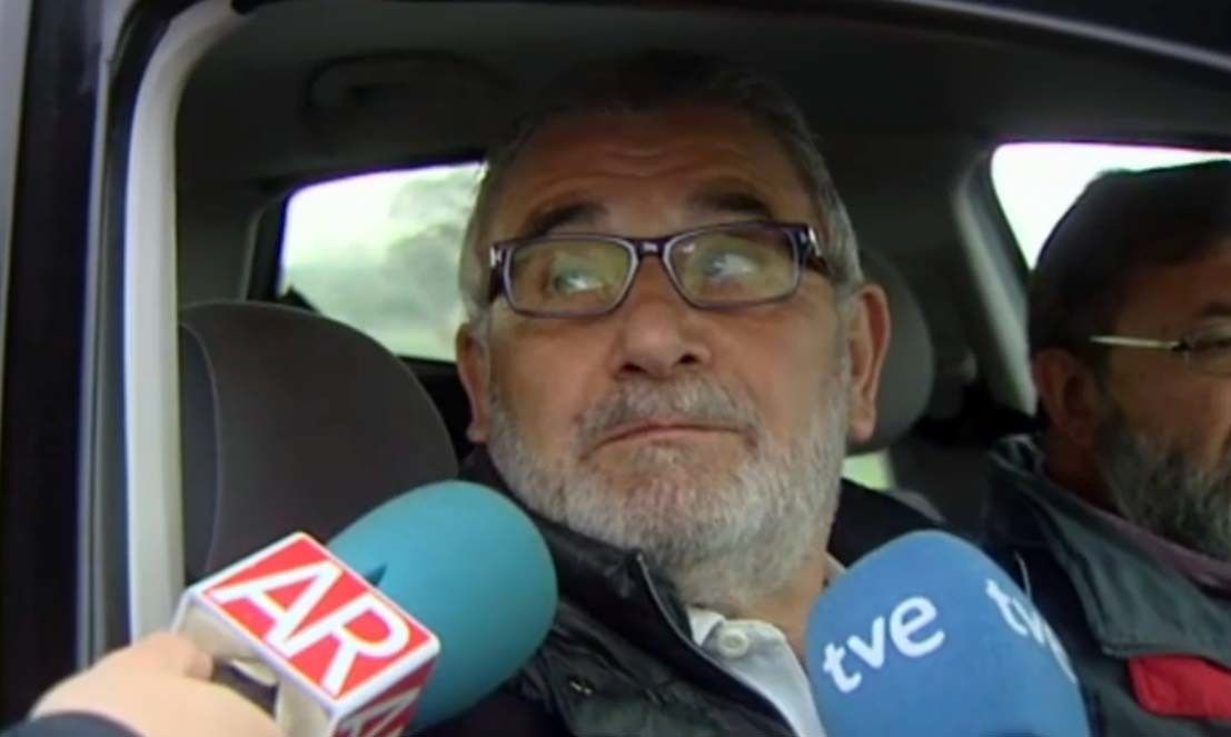 Laureano Oubiña, a su salida de la prisión de Navalcarnero