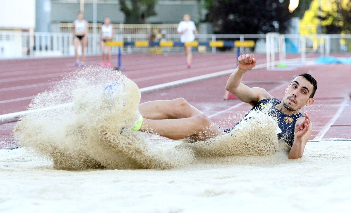 José Alfonso Palomanes, na terceira xornada do Circuíto de Atletismo en Pista 2017 no CGTD