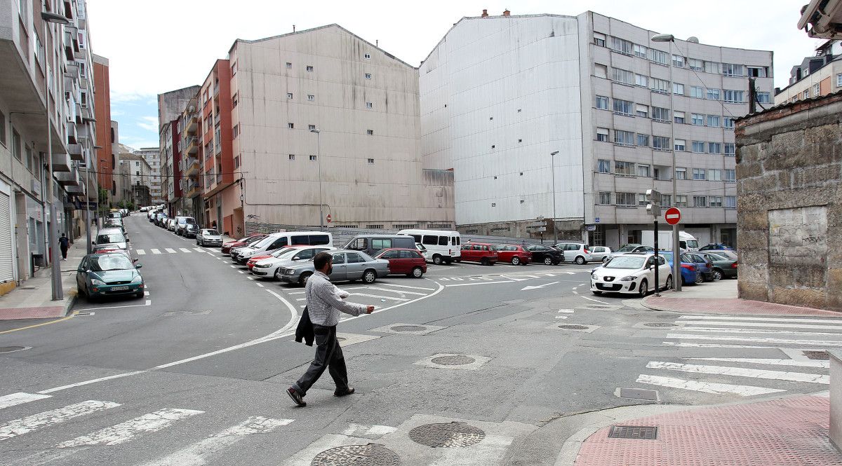 Cruce entre las calles A Seca, Fernando Olmedo, Casimiro Gómez y Camiño Vello de Castela