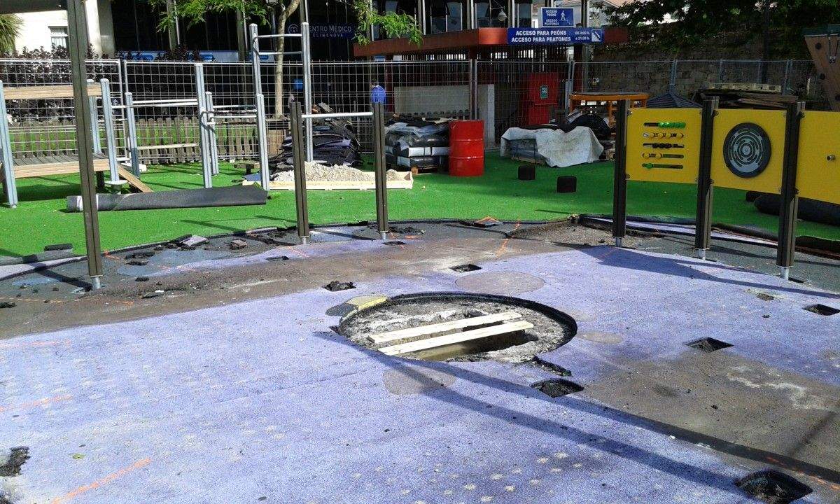 Obras en el parque de Barcelos