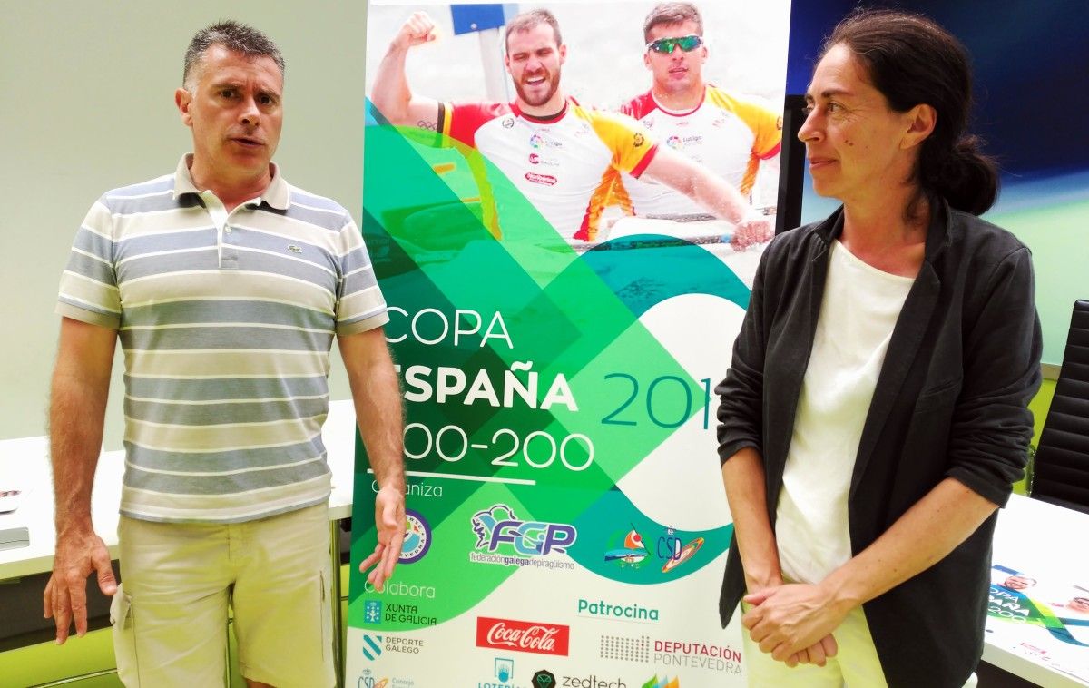 Alfredo Bea e Anxos Riveiro na presentación da Copa de España de Piragüismo