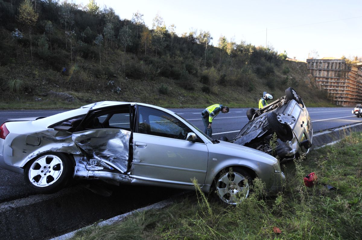 Accidente en la vía rápida de Marín a Bueu (archivo)