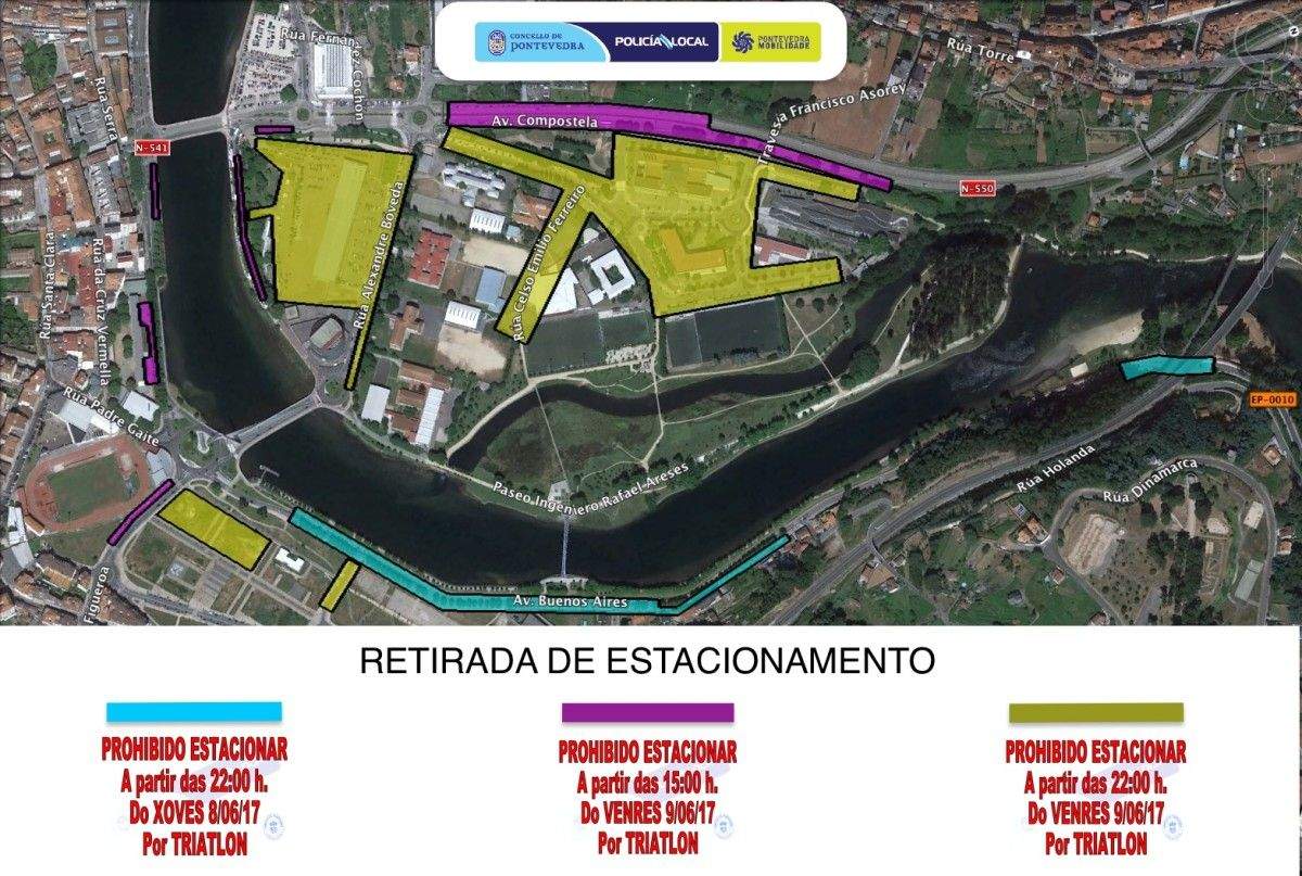 Plan de tráfico polo Campionato de España de Tríatlon