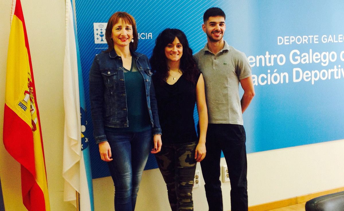 Marta Míguez, Patricia Martínez e Adrián Esperón