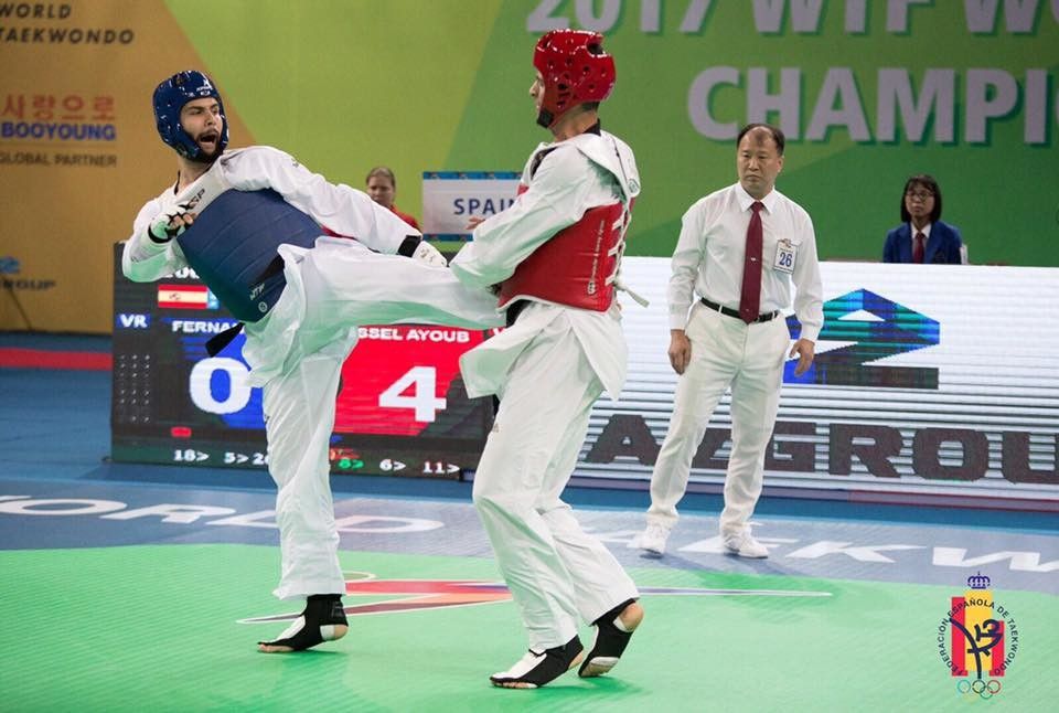 Pablo Fernández, en el Mundial de Taekwondo en Korea
