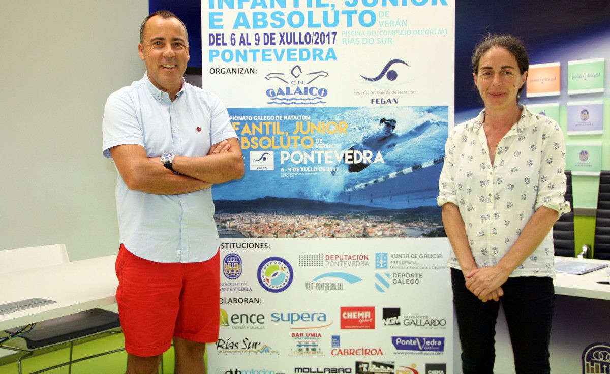 Miguel Cano e Anxos Riveiro presentan o Campionato Galego Absoluto de natación