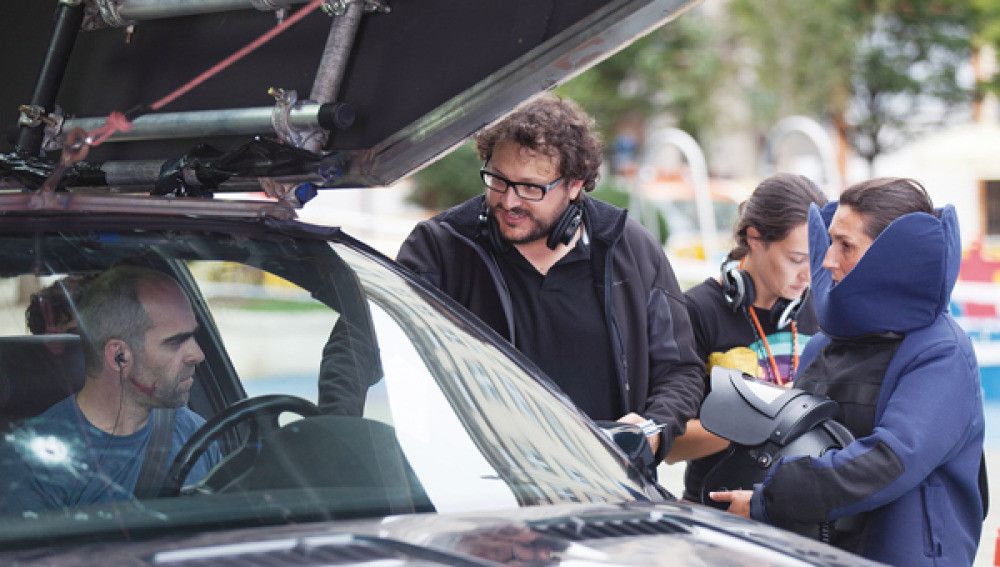 Dani de la Torre e Luis Tosar na rodaxe de "El desconocido"