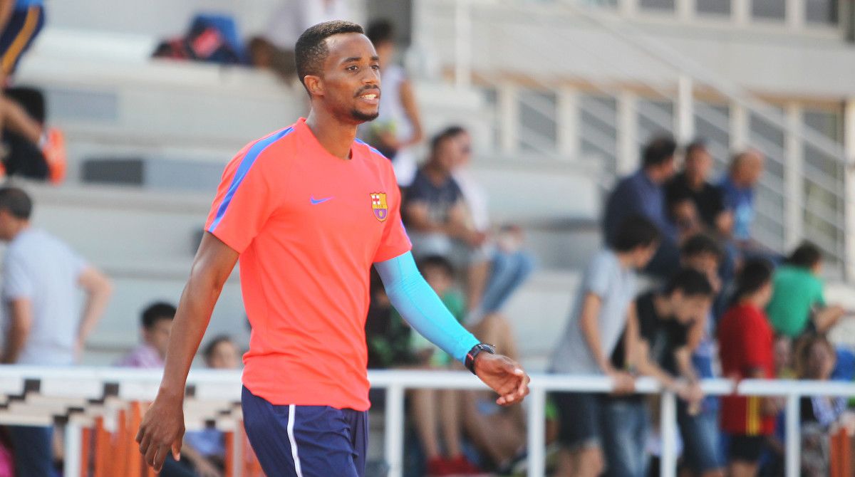 Jean Marie Okutu, na quinta xornada do Circuíto de Atletismo en Pista no CGTD