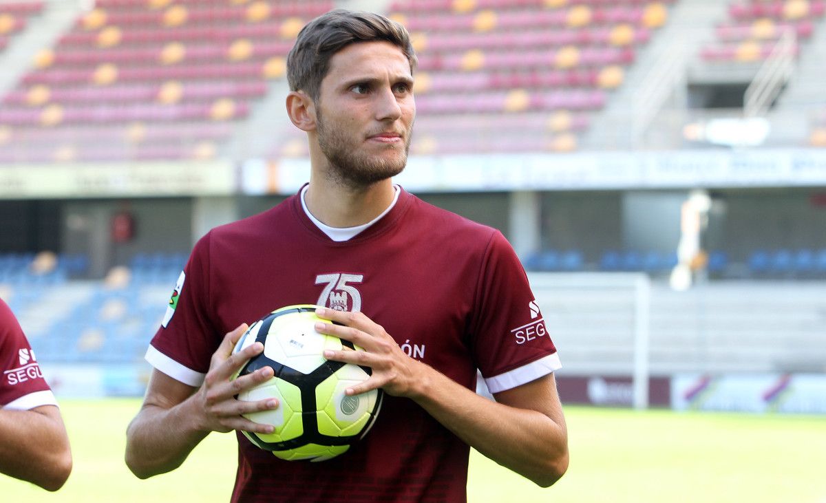 Bruno Rivada, no primeiro adestramento de pretempada do Pontevedra 2017/2018
