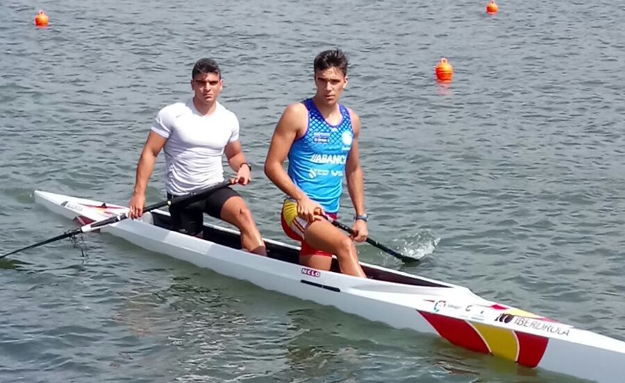Noel Domínguez e Pablo Graña, adestrando en Pitesti (Rumanía)