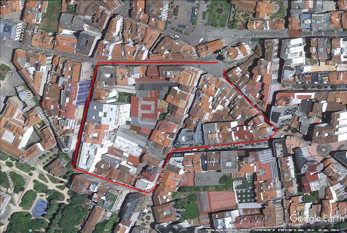 Recorrido de la procesión de la Virgen Peregrina