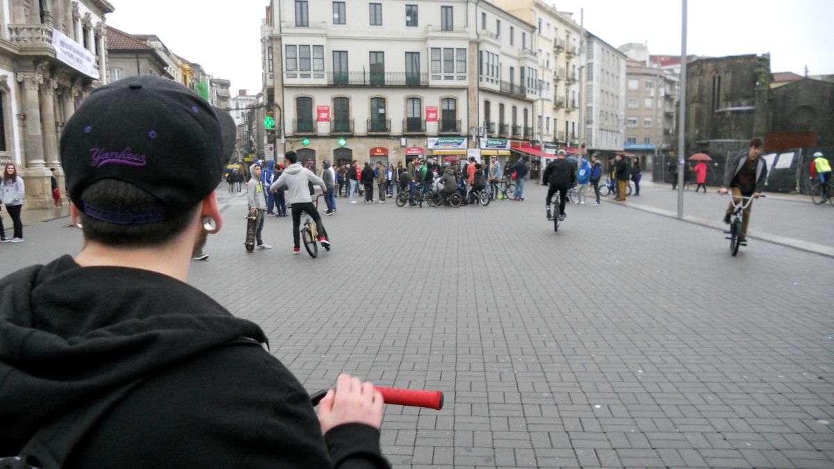 Protesta para solicitar una pista de skate en Pontevedra