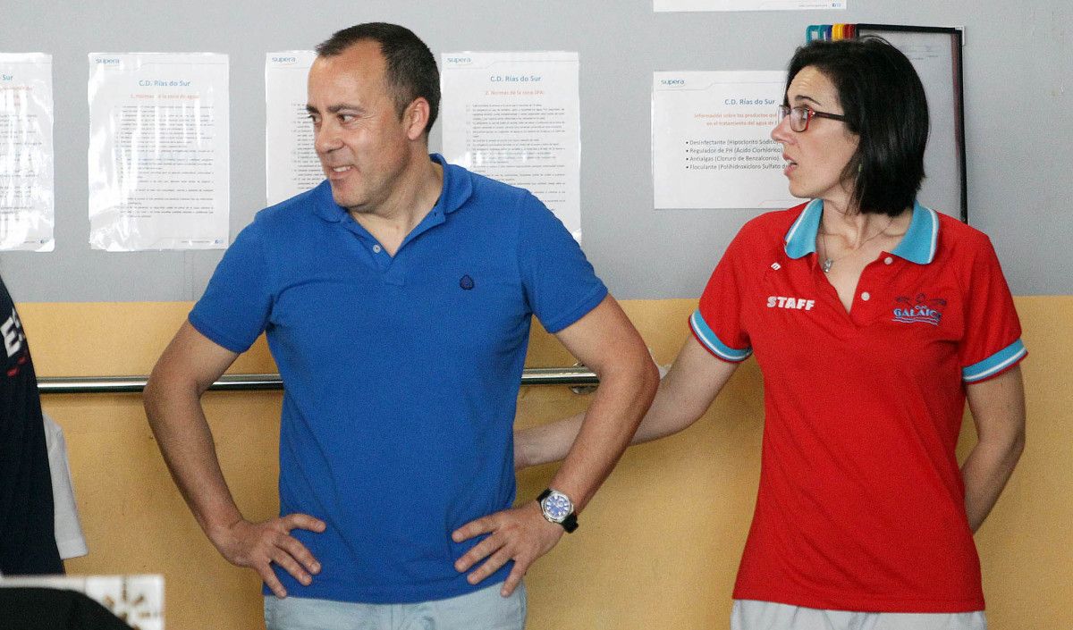 Miguel Cano, presidente do Galaico, durante o Campionato de España Open de Natación