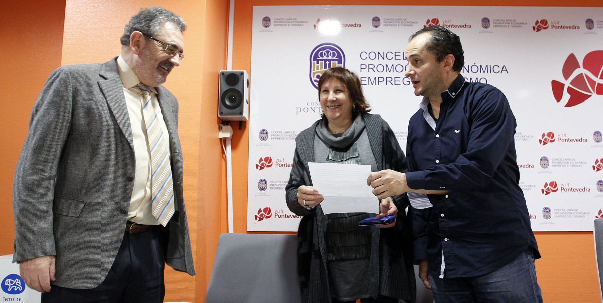 José María Corujo, Carlota Román y Miguel Lago presentan 'Stock Pontevedra' 2014