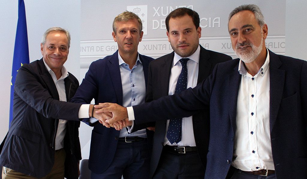Xosé Balseiros, Alfonso Rueda, Jorge Cubela e José Manuel Cores