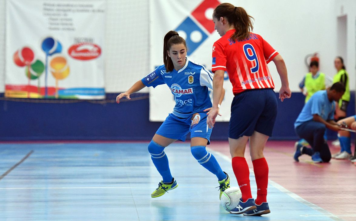 Carolina Agulla, no partido entre Poio Pescamar e Atlético Navalcarnero na Seca