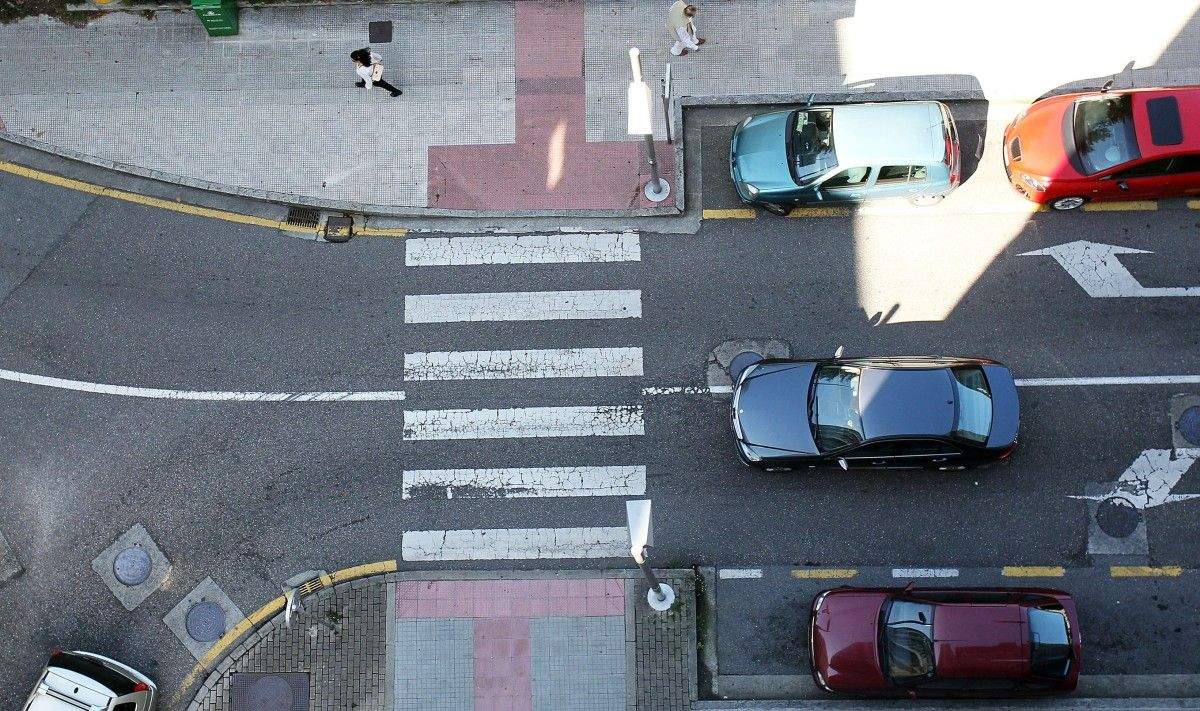 Paso de peóns na praza de Barcelos