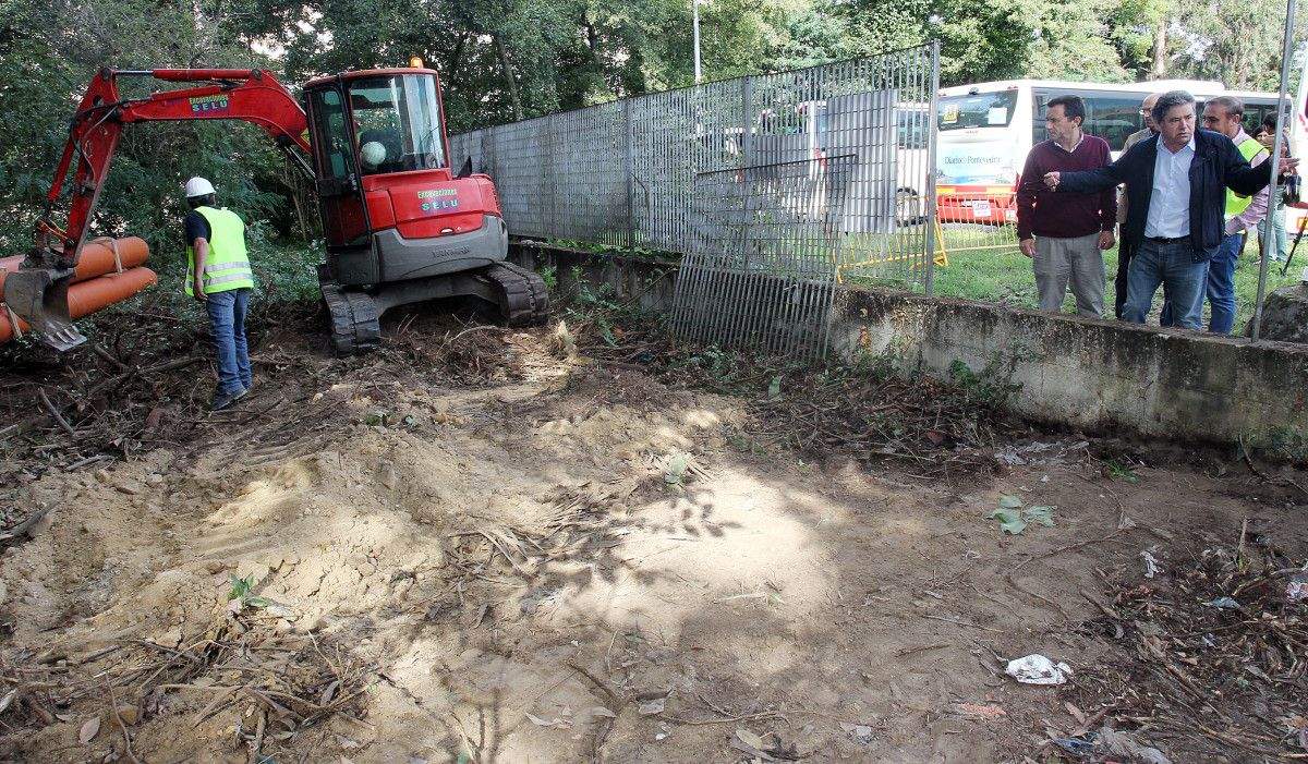 Segunda fase das obras do saneamento do río Gafos