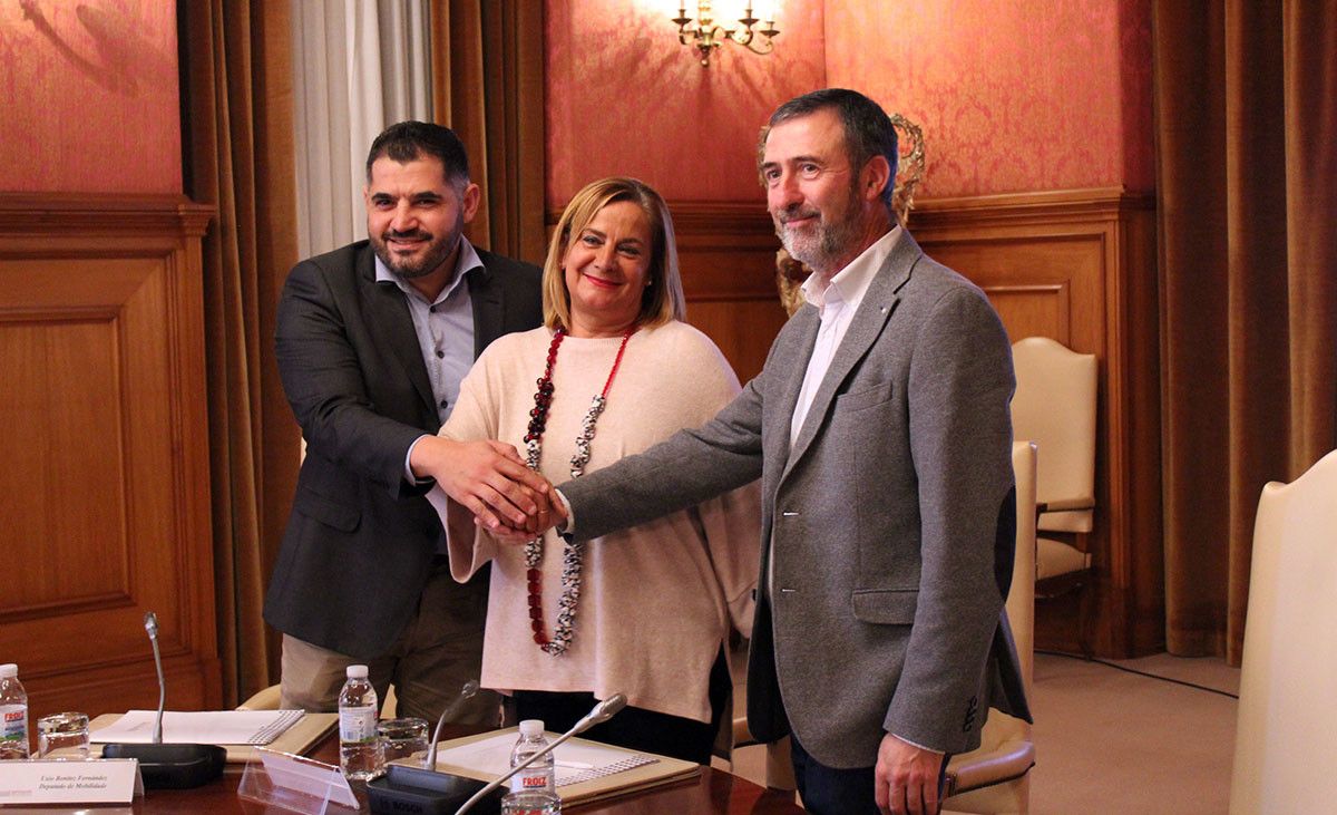 Uxío Benítez, Carmela Silva e Xosé Manuel Fernández Abraldes