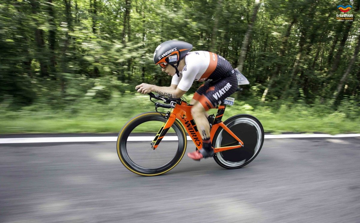 Pablo Dapena, durante o Triathon Vitoria-Gasteiz