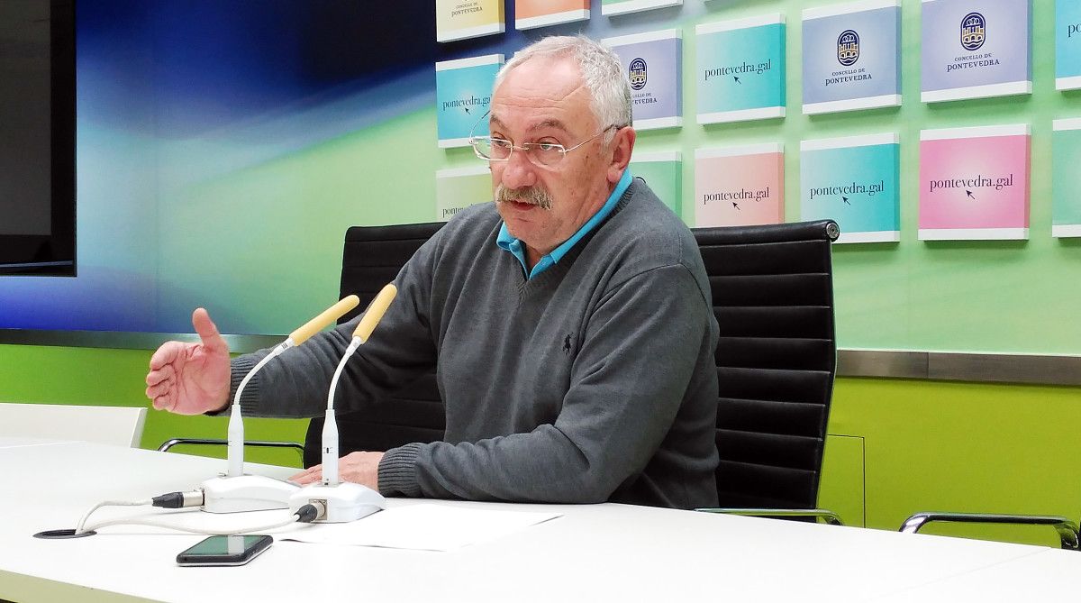 Rueda de prensa de César Mosquera en el Concello de Pontevedra