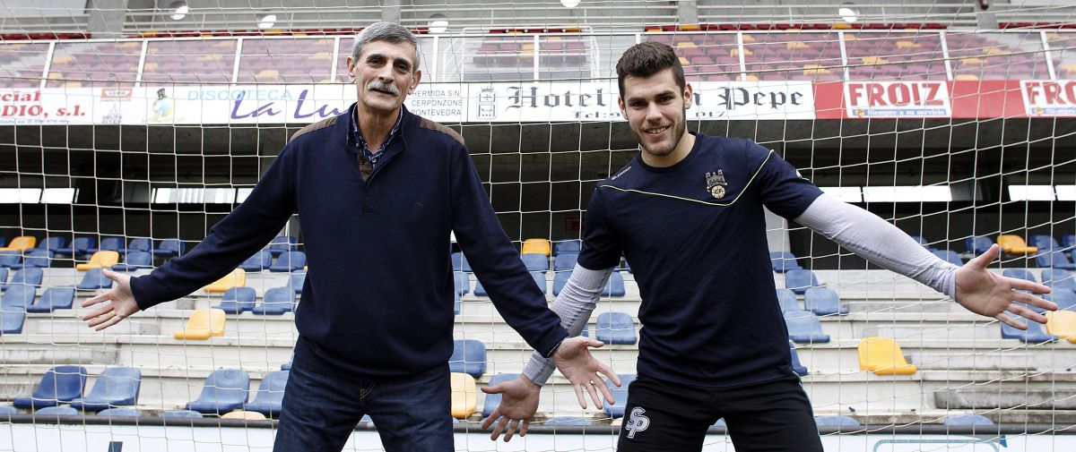 Paco y Edu Sousa en el Estadio Municipal de Pasarón