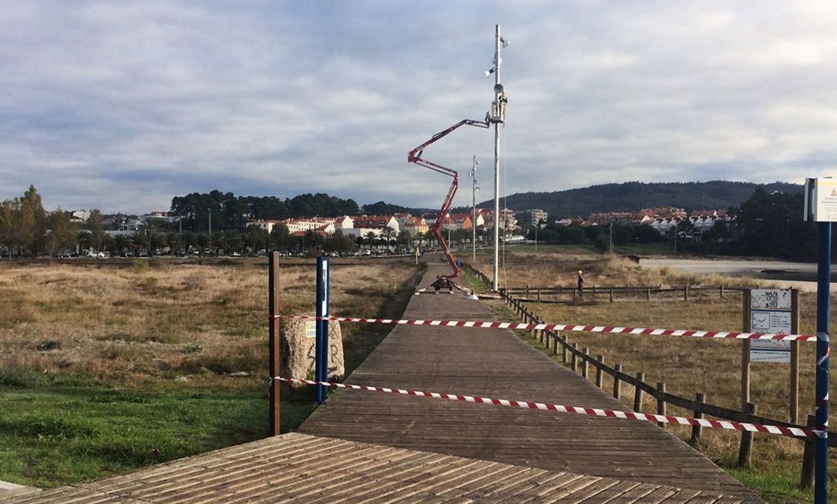 Renovación de las luminarias del paseo de Baltar