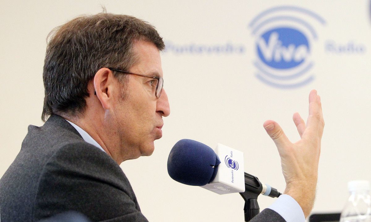 Alberto Núñez Feijóo, en la entrevista en PontevedraViva Radio