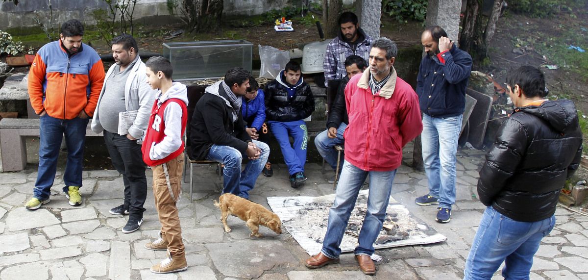 Familiares e amigos de María Luisa Jiménez durante o velorio da falecida en Figueirido Familiares e amigos de María Luisa Jiménez durante o velorio da falecida en Figueirido