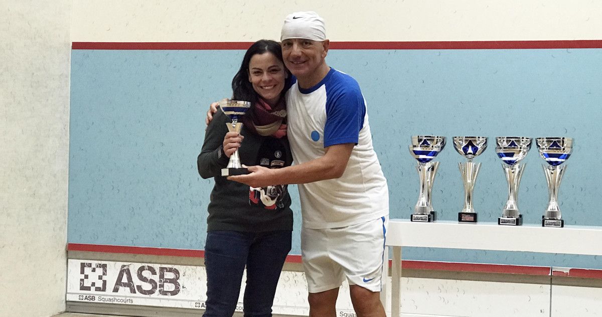 Miguel Novegil, en el campeonato gallego veterano de squash de 2017