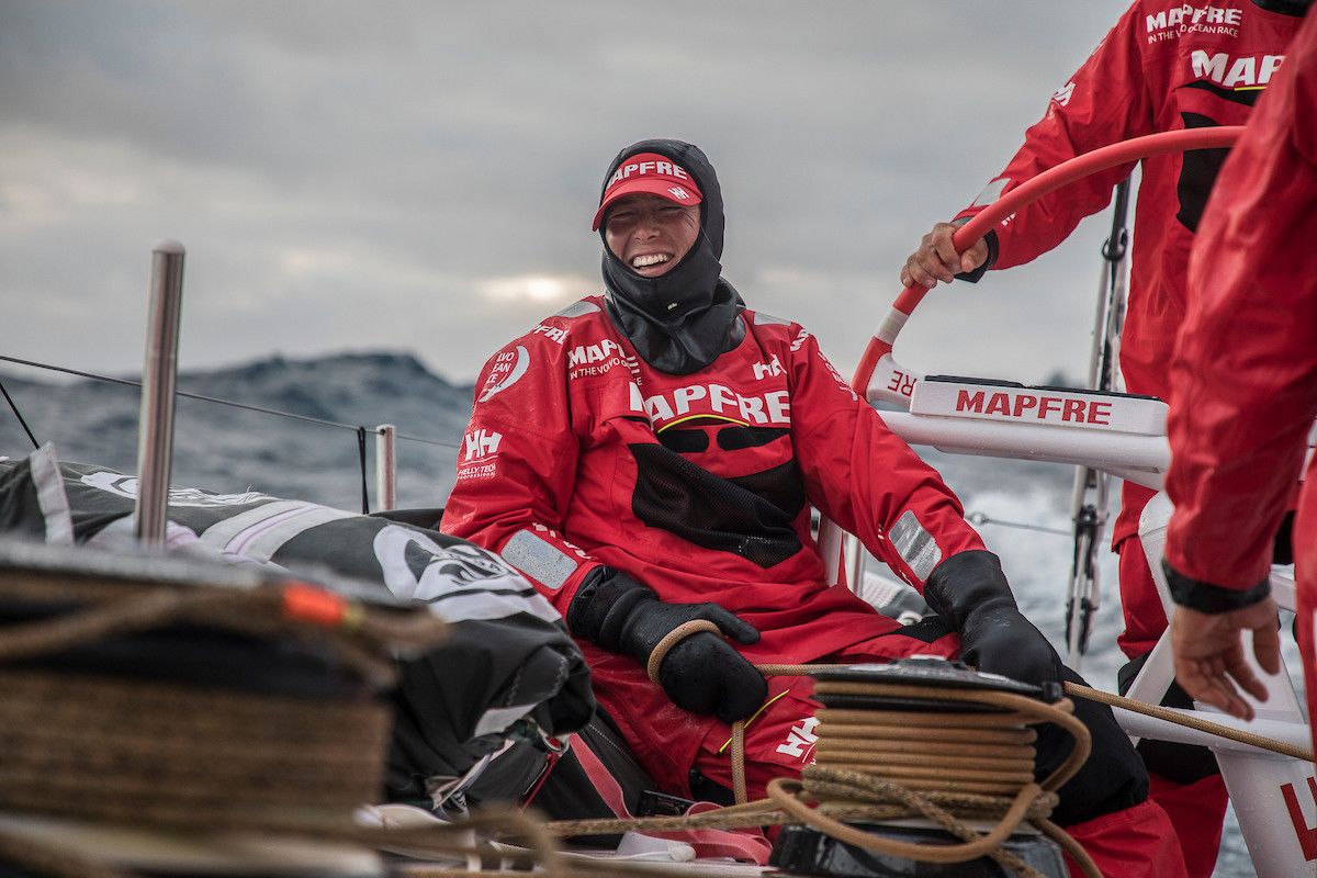 Támara Echegoyen durante a terceira etapa da Volvo Ocean Race