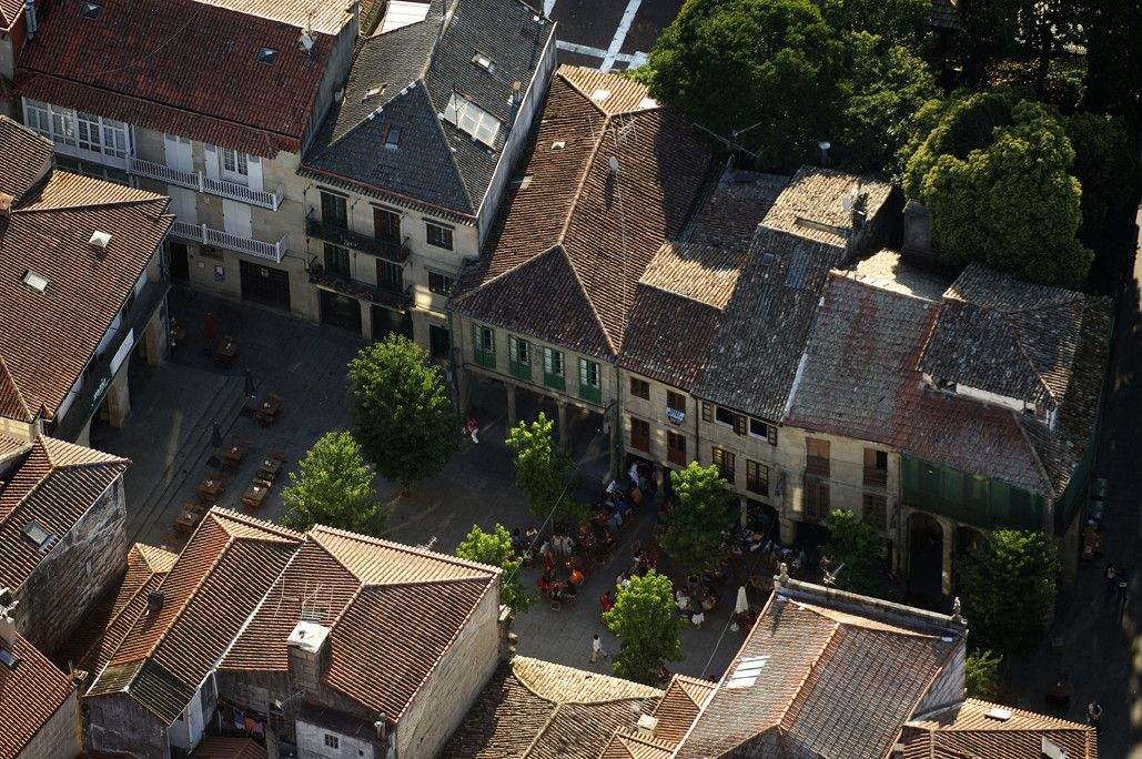 Vista aérea da praza da Verdura