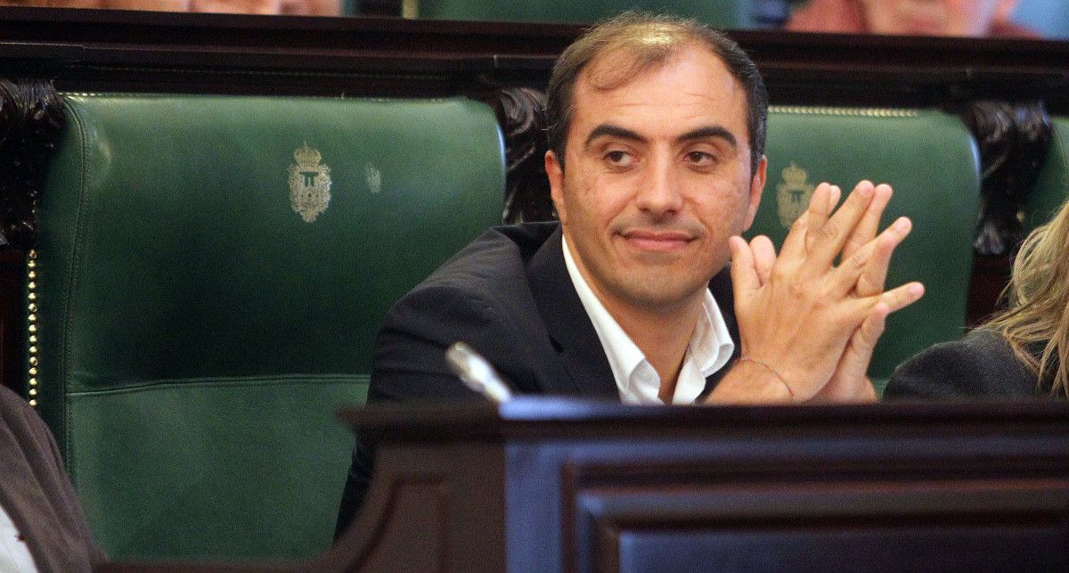 Ángel Moldes, del PP, en el último pleno de 2017 en la Deputación Provincial