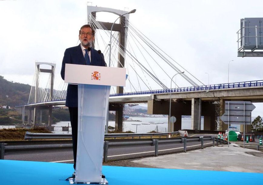 Mariano Rajoy durante el acto de inauguración de la ampliación de Rande.