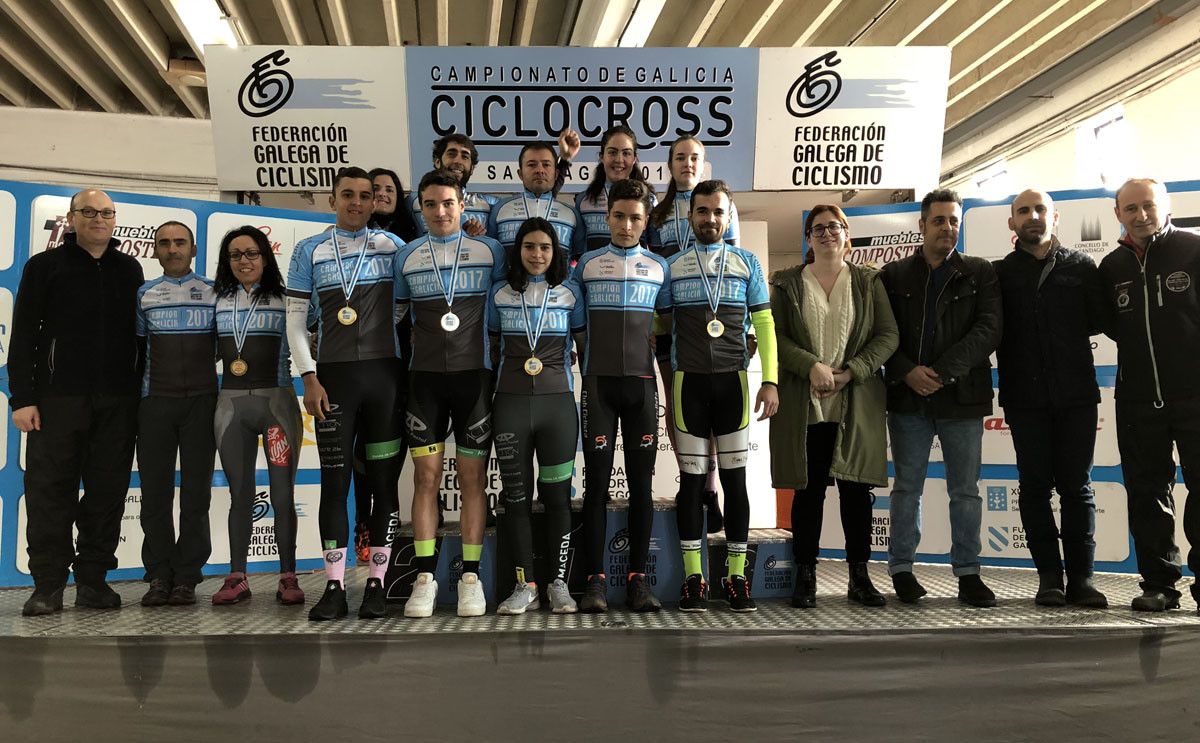 Podio do campionato galego de ciclocrós