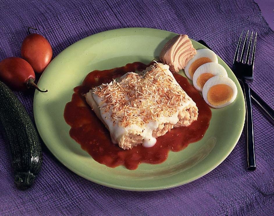 Canelones rellenos de bonito
