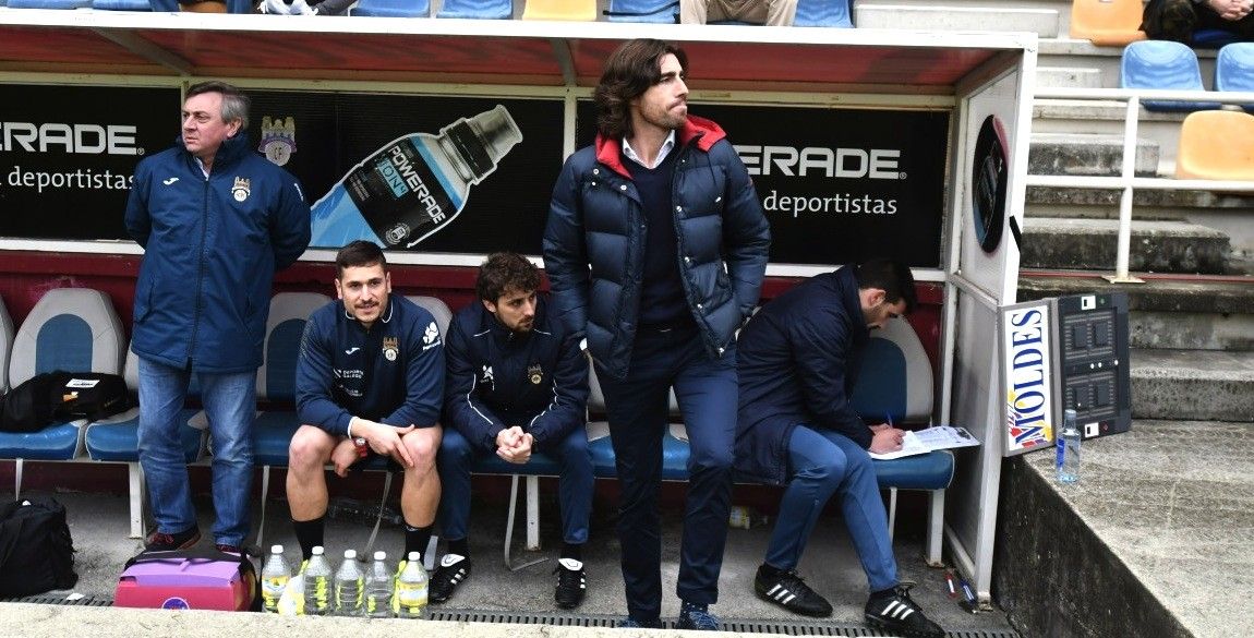 Luismi, no partido entre Pontevedra e Celta B en Pasarón