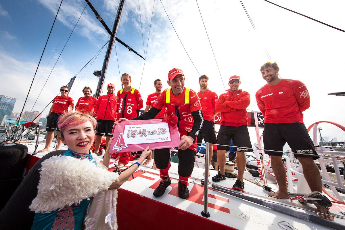 El Mapfre a su llegada a Hong Kong en la cuarta etapa de la Volvo Ocean Race